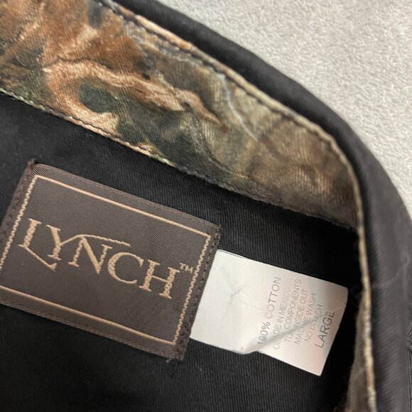 Lynch Men’s Shirt Black Camo Long Sleeve Button Down Size Large Hunting Outdoor - Picture 3 of 7